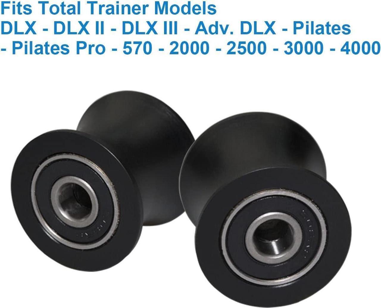Alt view image 5 of 6 - FRECCU Total Gym Replacement Set of 4 Wheels/Rollers for Models DLX, DLX II, DLX III, Adv DLX, Pilates, Pilates Pro 2500, 3000, 4000570, 2000 Black