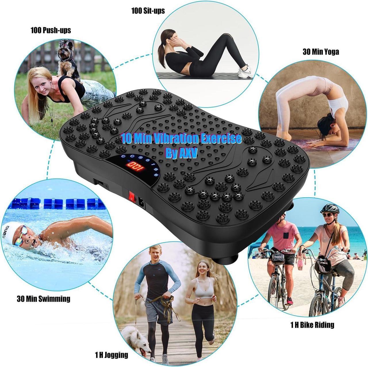 Alt view image 2 of 7 - AXV Vibration Plate Exercise Machine Whole Body Workout Portable Mini Vibrate Fitness Platform Lymphatic Drainage Machine for Weight Loss Shaping Toning Wellness Home Gyms Workout (Mini)