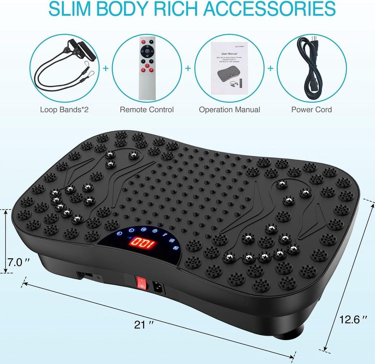 Alt view image 6 of 7 - AXV Vibration Plate Exercise Machine Whole Body Workout Portable Mini Vibrate Fitness Platform Lymphatic Drainage Machine for Weight Loss Shaping Toning Wellness Home Gyms Workout (Mini)