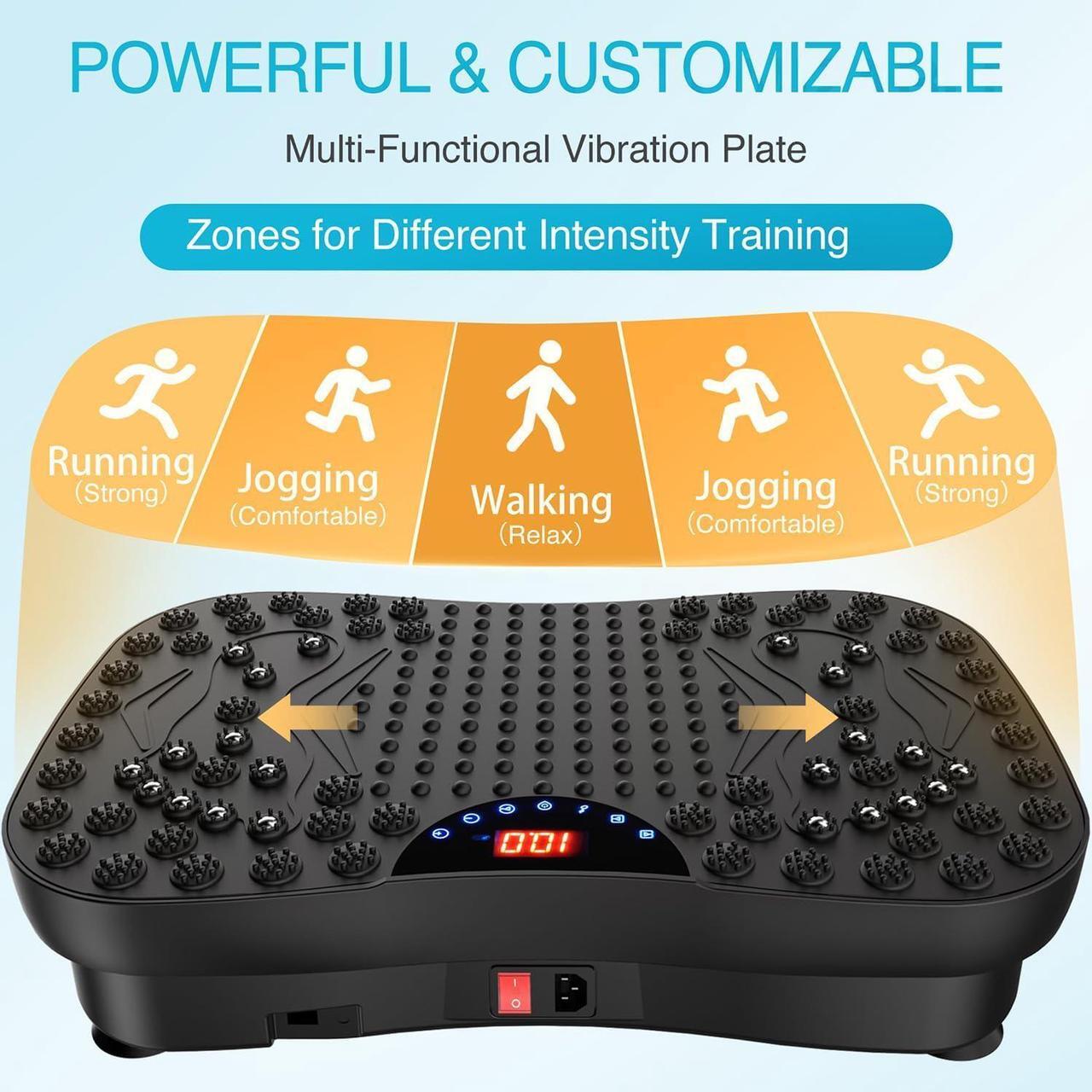 Alt view image 4 of 7 - AXV Vibration Plate Exercise Machine Whole Body Workout Portable Mini Vibrate Fitness Platform Lymphatic Drainage Machine for Weight Loss Shaping Toning Wellness Home Gyms Workout (Mini)