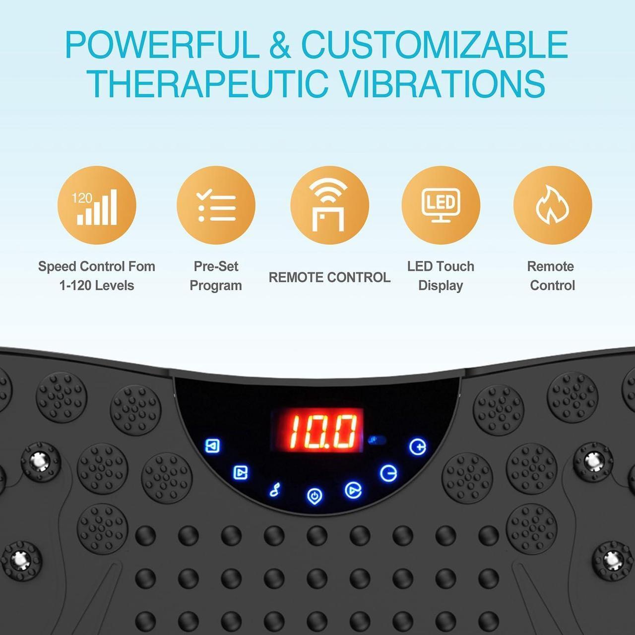 Alt view image 5 of 7 - AXV Vibration Plate Exercise Machine Whole Body Workout Portable Mini Vibrate Fitness Platform Lymphatic Drainage Machine for Weight Loss Shaping Toning Wellness Home Gyms Workout (Mini)