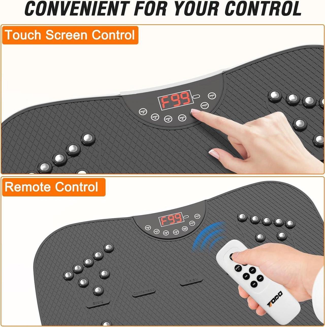 Alt view image 7 of 7 - TODO Vibration Plate Exercise Machine Whole Body Vibration Machine with Remote Control for Pain Relief, Lymphatic Drainage, Weight Loss(3 Resistance Loops/Resistance Bands)