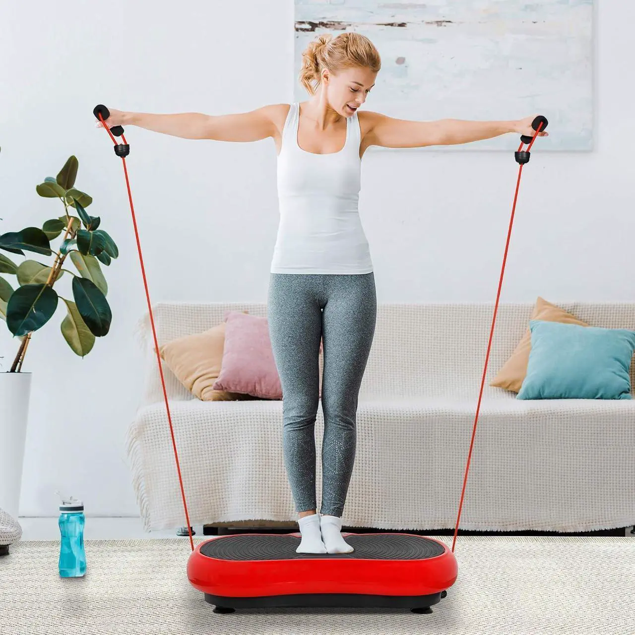 Alt view image 3 of 7 - Full Body Vibration Platform Massage Machine Workout Trainer with Bluetooth Music Connection