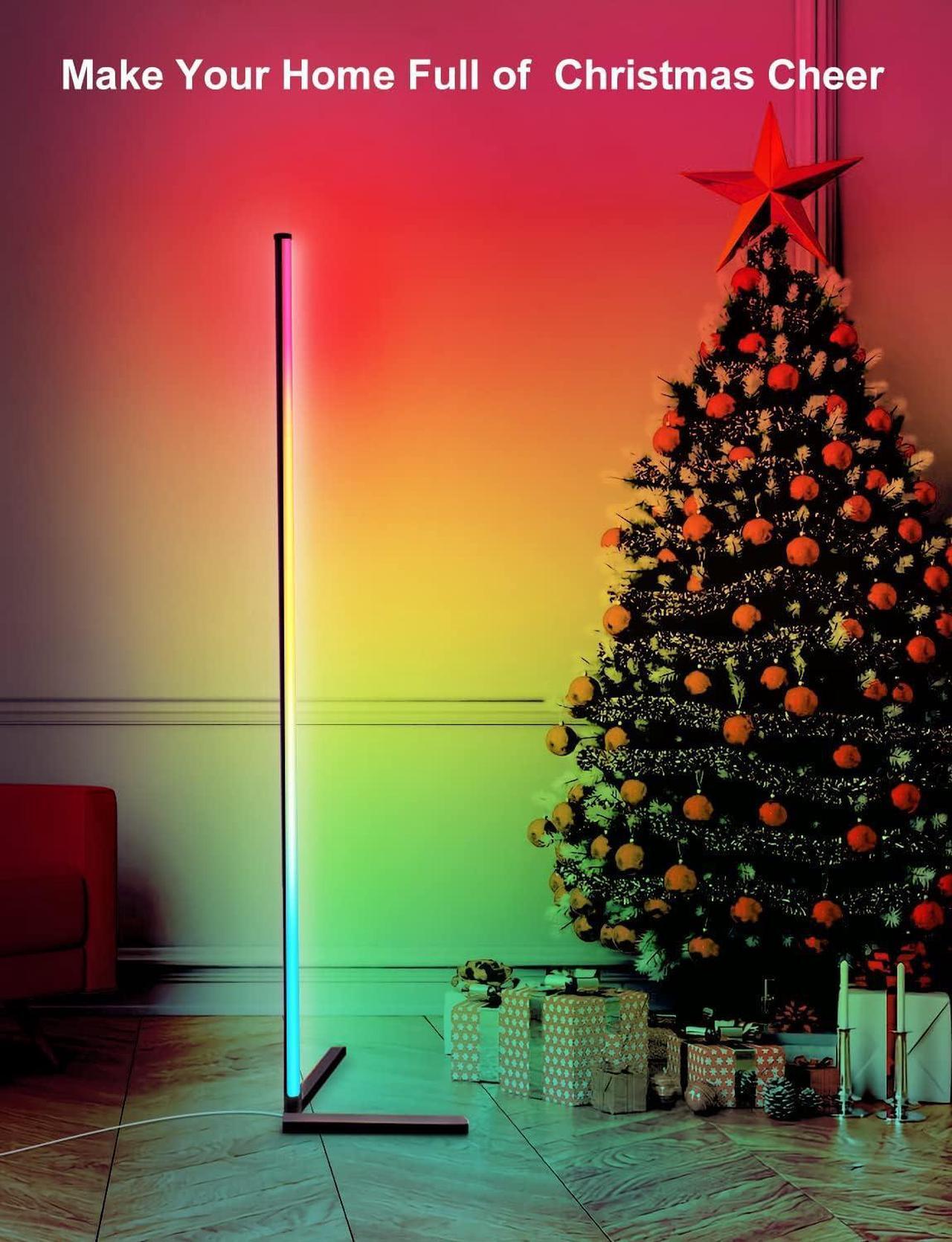 Alt view image 4 of 7 - Corner Floor Lamp,65 Color Changing LED Floor Lamp with Music Sync,Modern Mood Lighting Corner Lamp with Remote & App Control, Creative DIY Mode & Timing,RGB Floor Lamp for Living Room Gaming Room