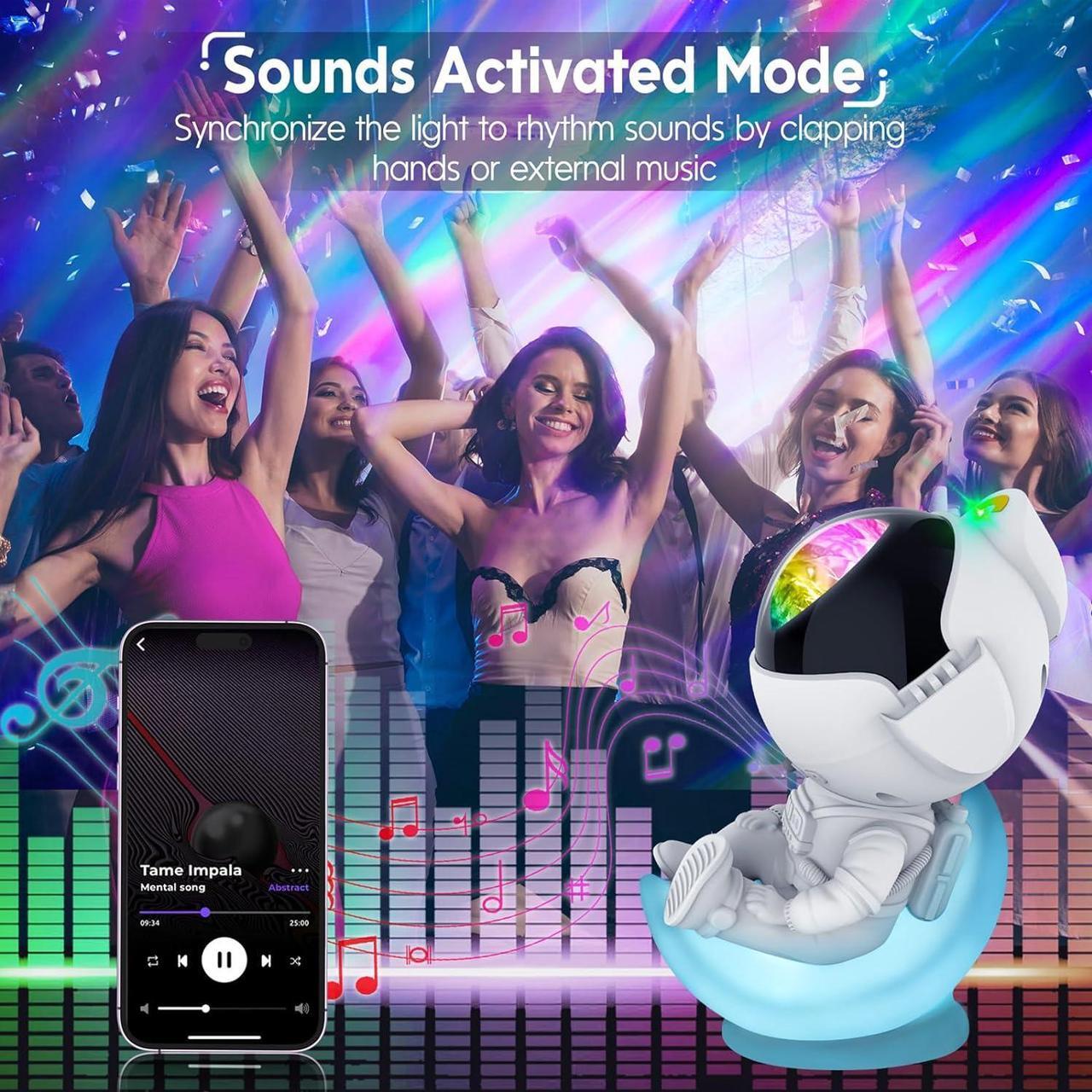 Alt view image 4 of 7 - Rossetta Astronaut Projector, Space Projector Galaxy Projector for Bedroom, Star Projector Night Light with Timer and Remote, Kids Adults Room Decor Aesthetic, Gifts for Christmas, Birthdays
