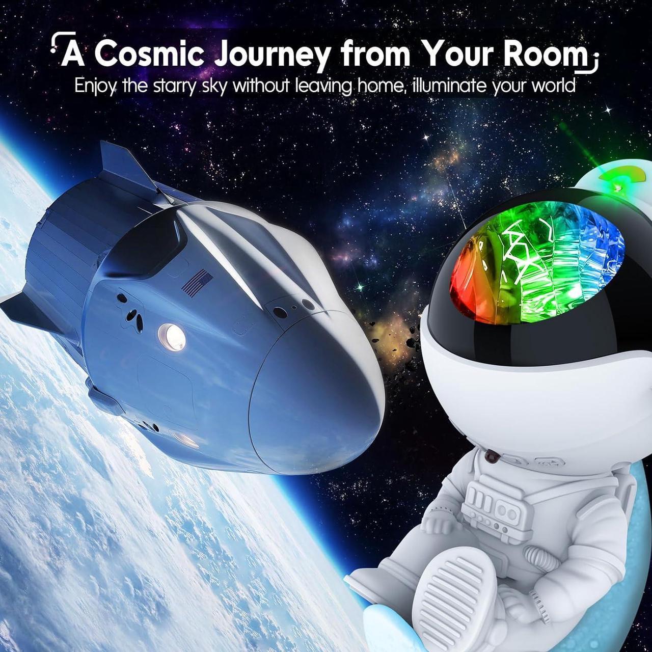 Alt view image 7 of 7 - Rossetta Astronaut Projector, Space Projector Galaxy Projector for Bedroom, Star Projector Night Light with Timer and Remote, Kids Adults Room Decor Aesthetic, Gifts for Christmas, Birthdays