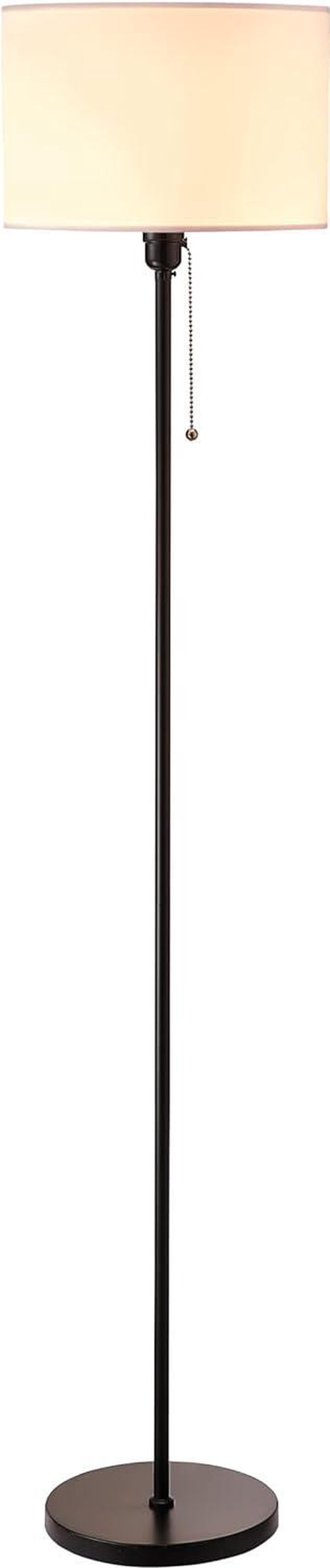 Main image of OBright Ted - Drum Shade Standing Lamp, Pull Chain Switch, E26 Socket, Modern Minimalist Design, Simple Floor Lamp for Living Room, Bedroom, Office, Black
