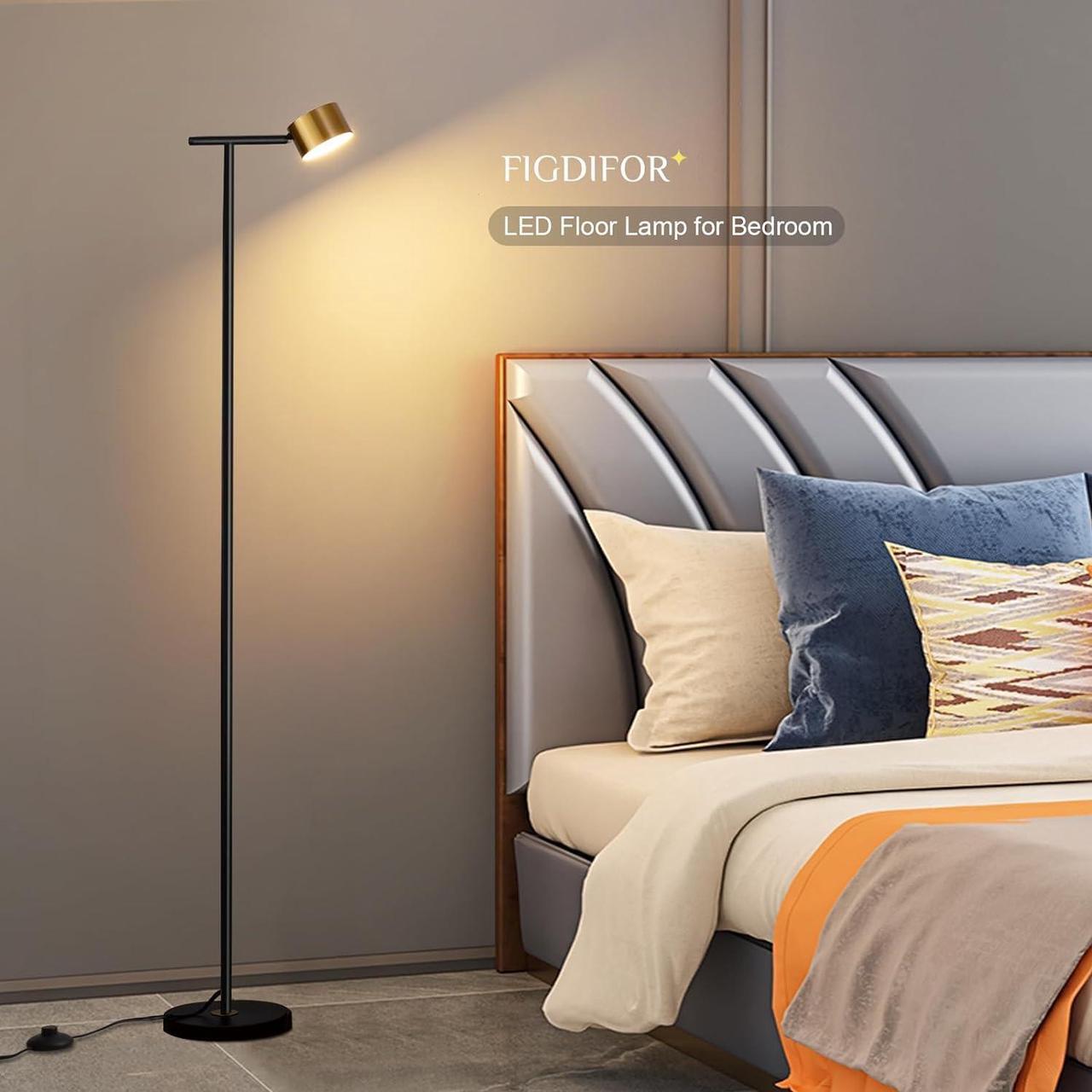 Alt view image 5 of 6 - Floor Lamps for Living Room, 3 Color Temperatures Floor Reading Lamp with Flexible Head,Modern Tall Floor Lamp for Bedroom,Standing Lamp for Office Working,Black