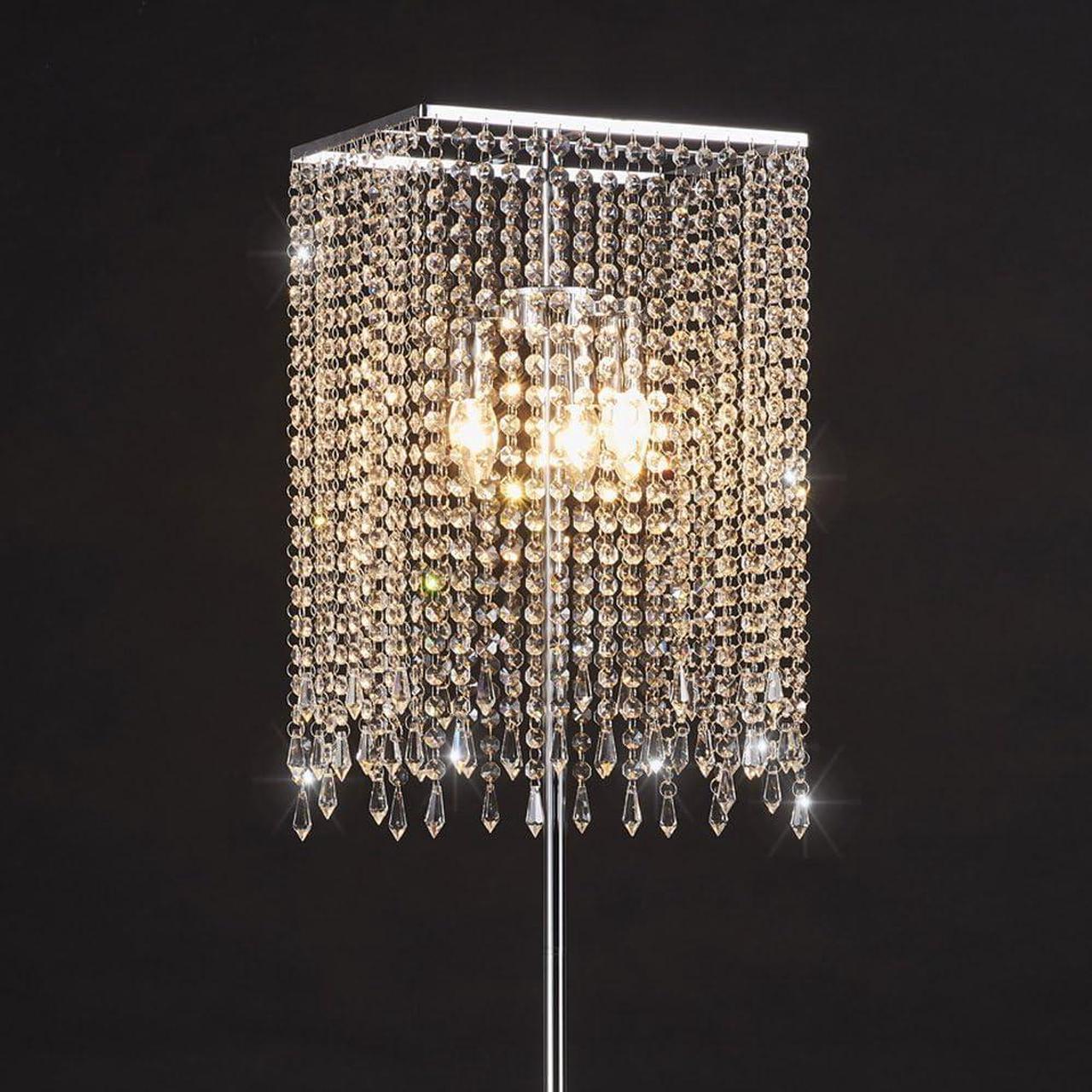 Alt view image 3 of 6 - GDLMA Floor Lamp, Crystal Lava Lamp, Raindrop Standing Light for Bedroom, Living Room or Gift Silver
