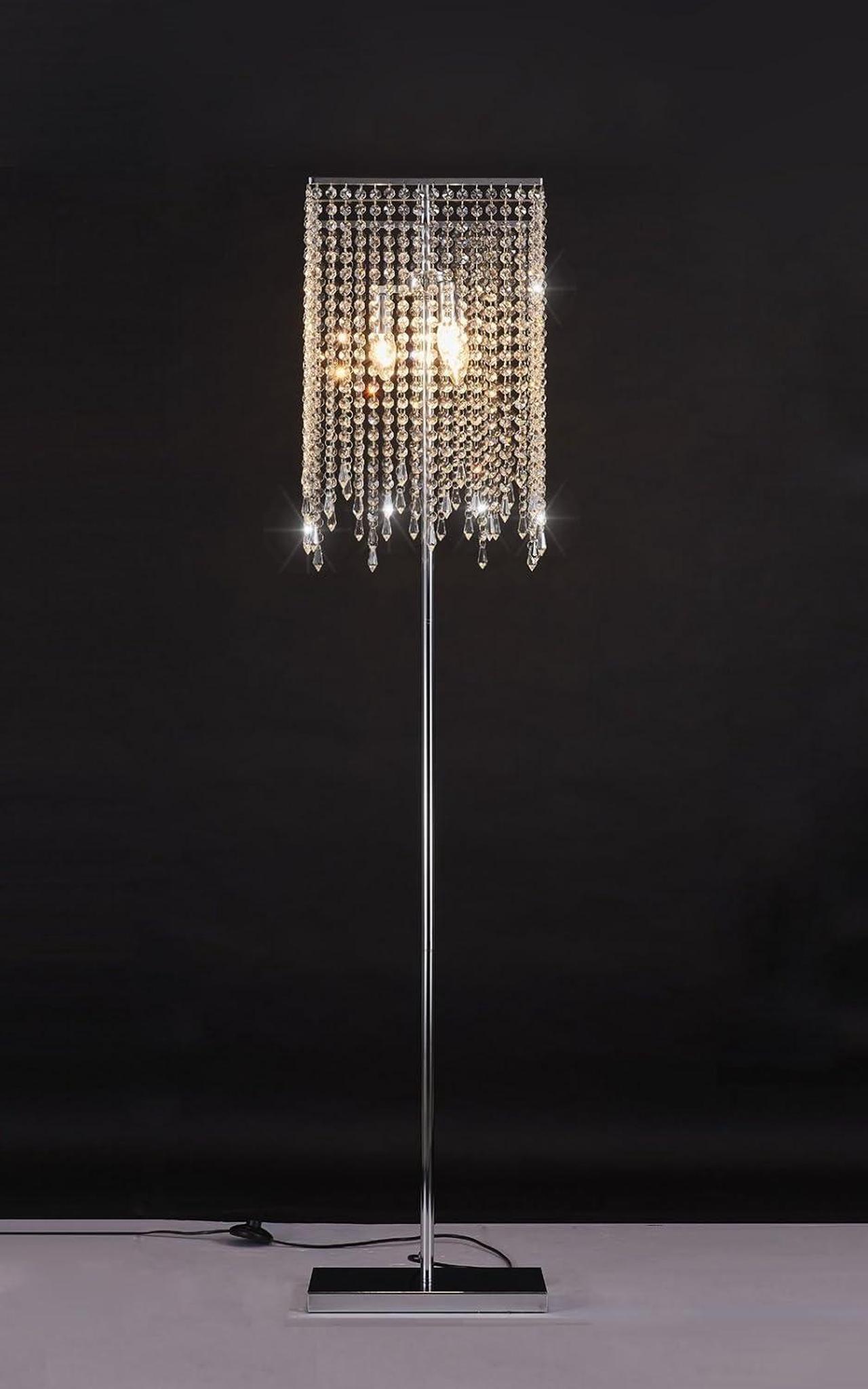 Alt view image 5 of 6 - GDLMA Floor Lamp, Crystal Lava Lamp, Raindrop Standing Light for Bedroom, Living Room or Gift Silver