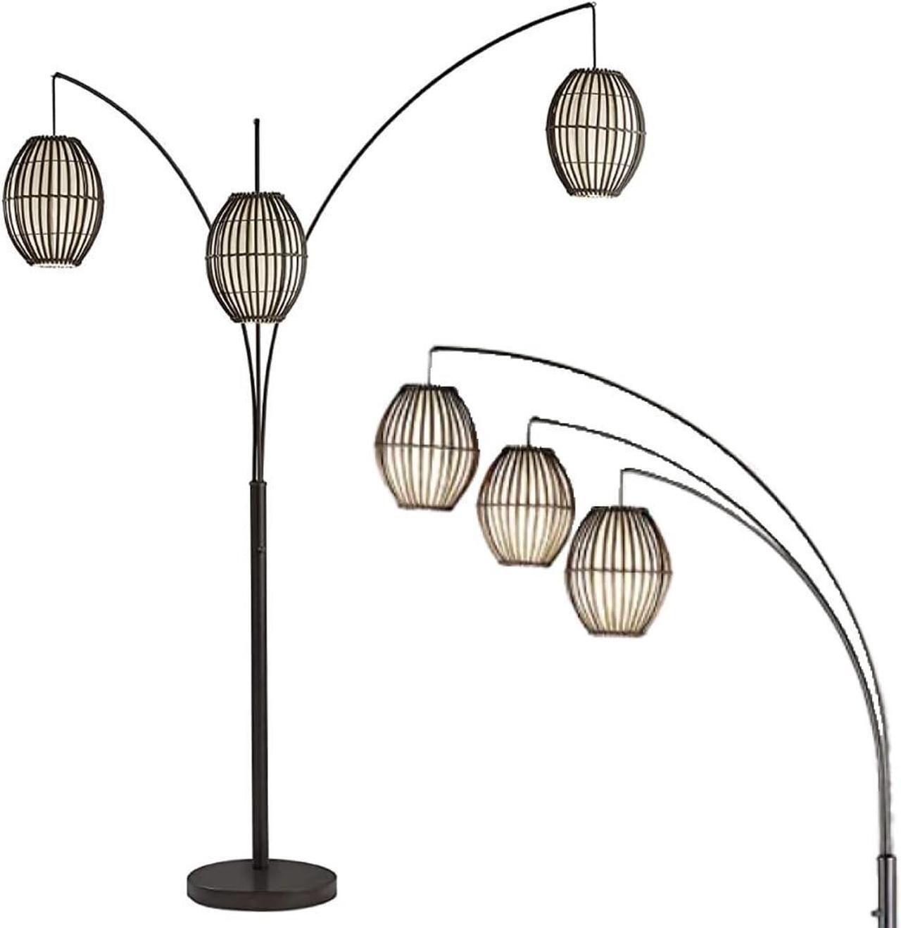 Main image of Adesso 4026-26 Maui Arc Lamp, 82 in., 3x60W Incandescent,13 CFL, Antique Bronze, 1 Floor Lamp