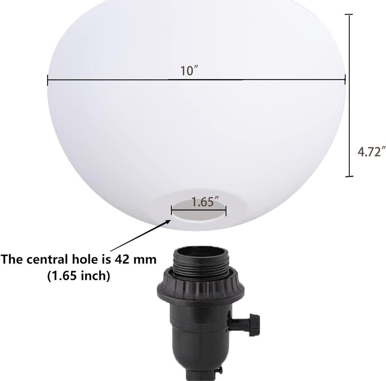 Alt view image 3 of 3 - Floor Lamp Shade 2 Pack Torchiere Lamp Shades Replacement, 10 inch Diameter, 1.65 inch Fitter, Plastic Bowl White Lamp Shades for Floor Lamps Upright