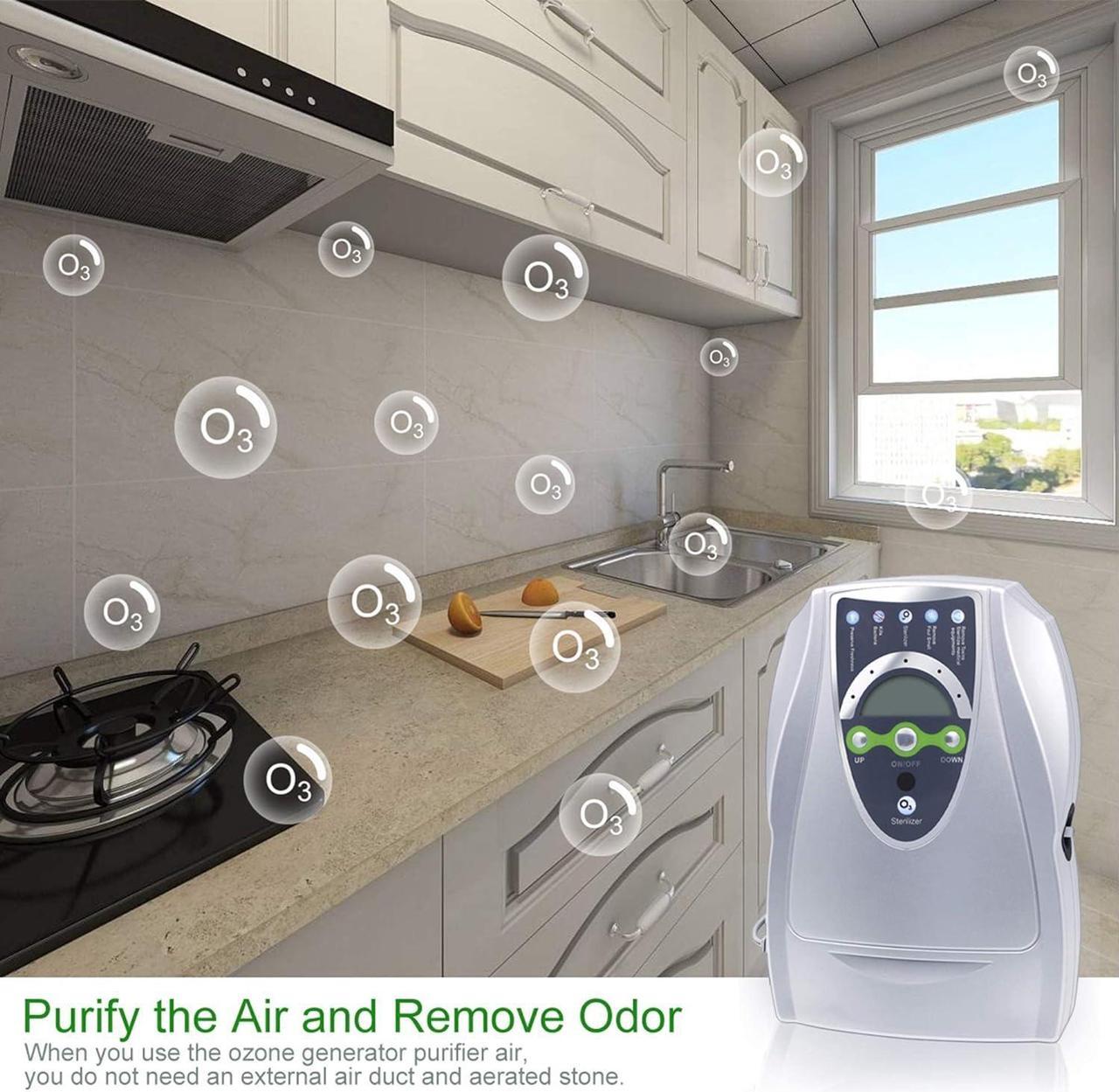 Alt view image 5 of 7 - Household Ozone Generator, 500 mg/h Ozone Machine Odor Removal, Specifically Designed ozonator for Clean Water, Fruits, Vegetables