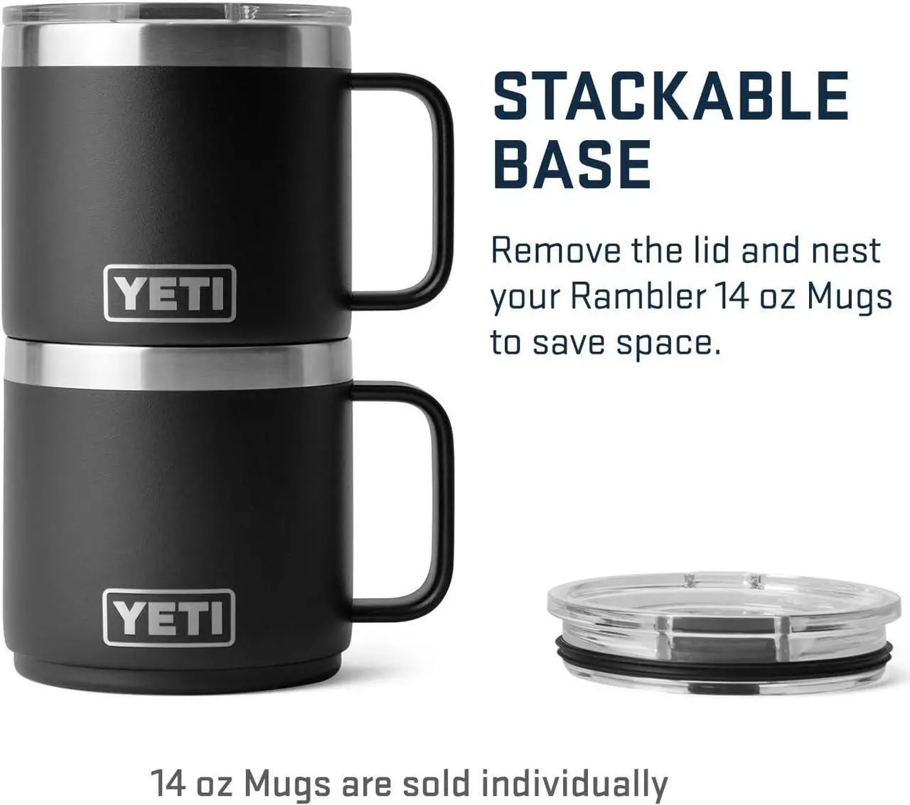 Alt view image 2 of 7 - YETI Rambler 14 oz Stackable Mug, Vacuum Insulated, Stainless Steel with MagSlider Lid