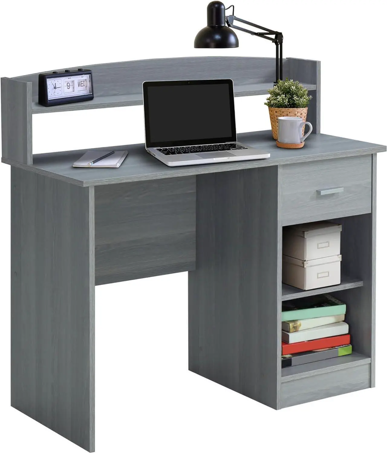Main image of Techni Mobili Modern Office Hutch Writing Desk, Grey