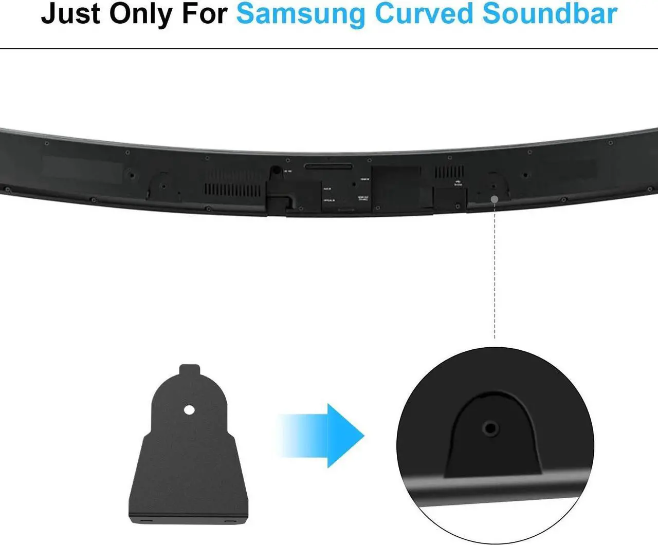Alt view image 2 of 6 - Wall Mount for Samsung Curved Soundbar HW-J4000 HW-J6000 HW-J6500 HW-JM4000C HW-M4500 HW-J6001 HW-JM4000 HW-JM6000 HW-JM6500 HW-J6000R HW-M4510/ZF HW-M4501XU HW-M4501ZF Sound bar Mounting Bracket Kit