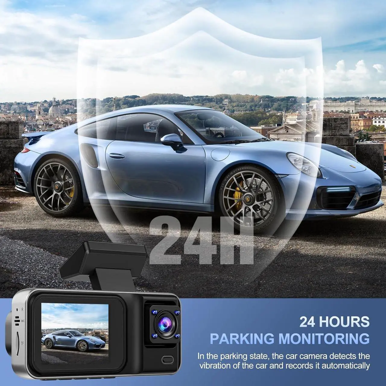 Alt view image 2 of 7 - 3 Channel 4K Dash Cam, Dash Camera for Cars with Free 64GB SD Card, 4K+1080P+1440P Dash Cam Front and Rear Inside, Super Night Vision, Loop Recording, G-Sensor, Motion Detection, 24 Hours Parking Mode