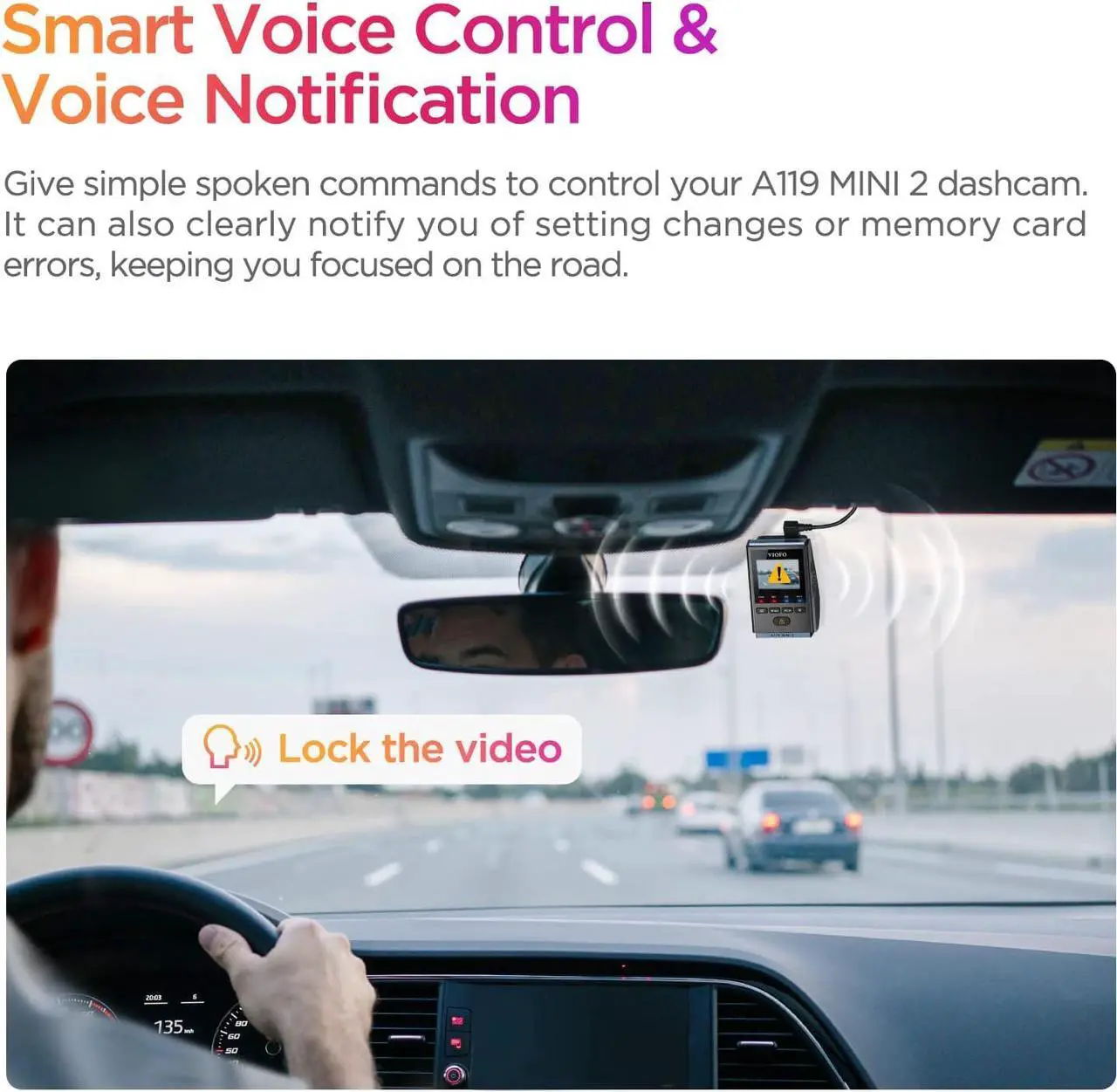 Alt view image 6 of 7 - VIOFO Dash Cam A119 Mini 2, STARVIS 2 Sensor, 2K 60fps/HDR 30fps Voice Control Car Dash Camera with 5GHz Wi-Fi GPS, Night Vision 2.0, 24H Parking Mode, Supercapacitor, Support 512GB Max