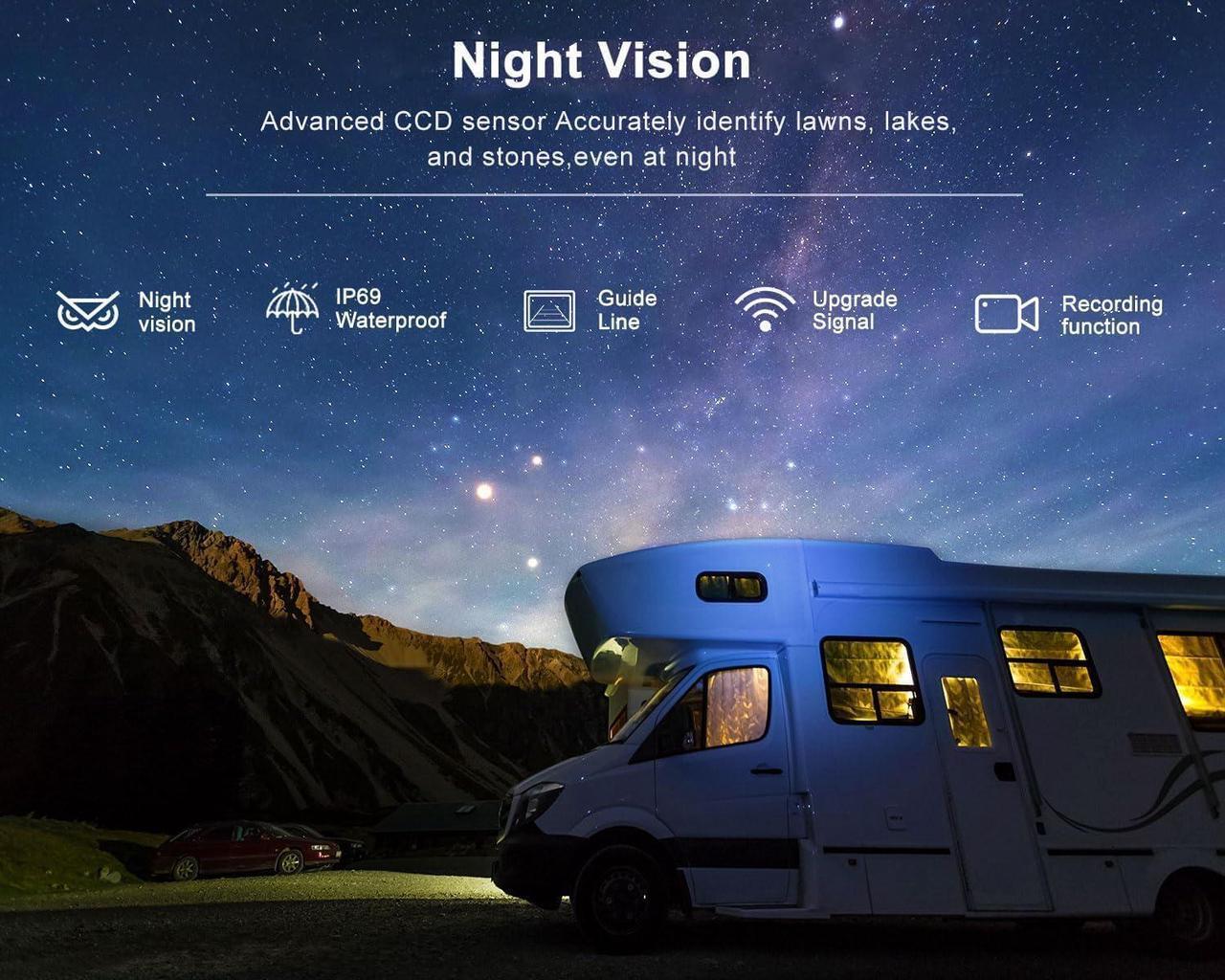 Alt view image 4 of 7 - Digital Wireless Backup Camera System Kit,HD 1080P & IP69 Waterproof Wireless Reverse Rear View Camera + 7 DVR Split Touch Monitor w/Recording for RV/Truck/Trailer/Motorhome-B701