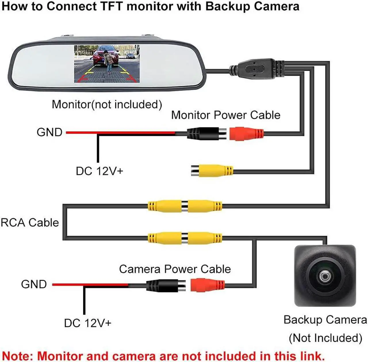 Alt view image 6 of 7 - Long Double Shielded RCA Video and Audio Extension Cable for RV Pickup Trailer Truck CCTV Surveillance Front Backup Rear View Reverse Cameras(20M / 65.6FT), GreenYi-103