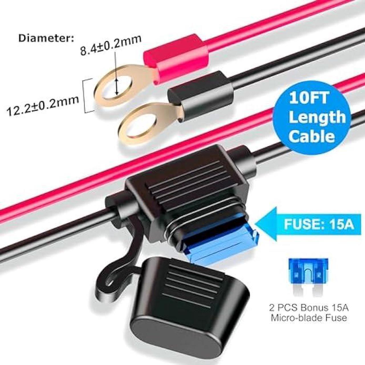 Alt view image 2 of 6 - EUGIZMO 12V Car Cigarette Lighter Socket, 200W 3 Socket Cigarette Lighter Plug Splitter USB Charger Adapter 12 Volt Socket Power Outlet Auxiliary Cigarette Lighter Socket with Eyelet Terminal (Red)