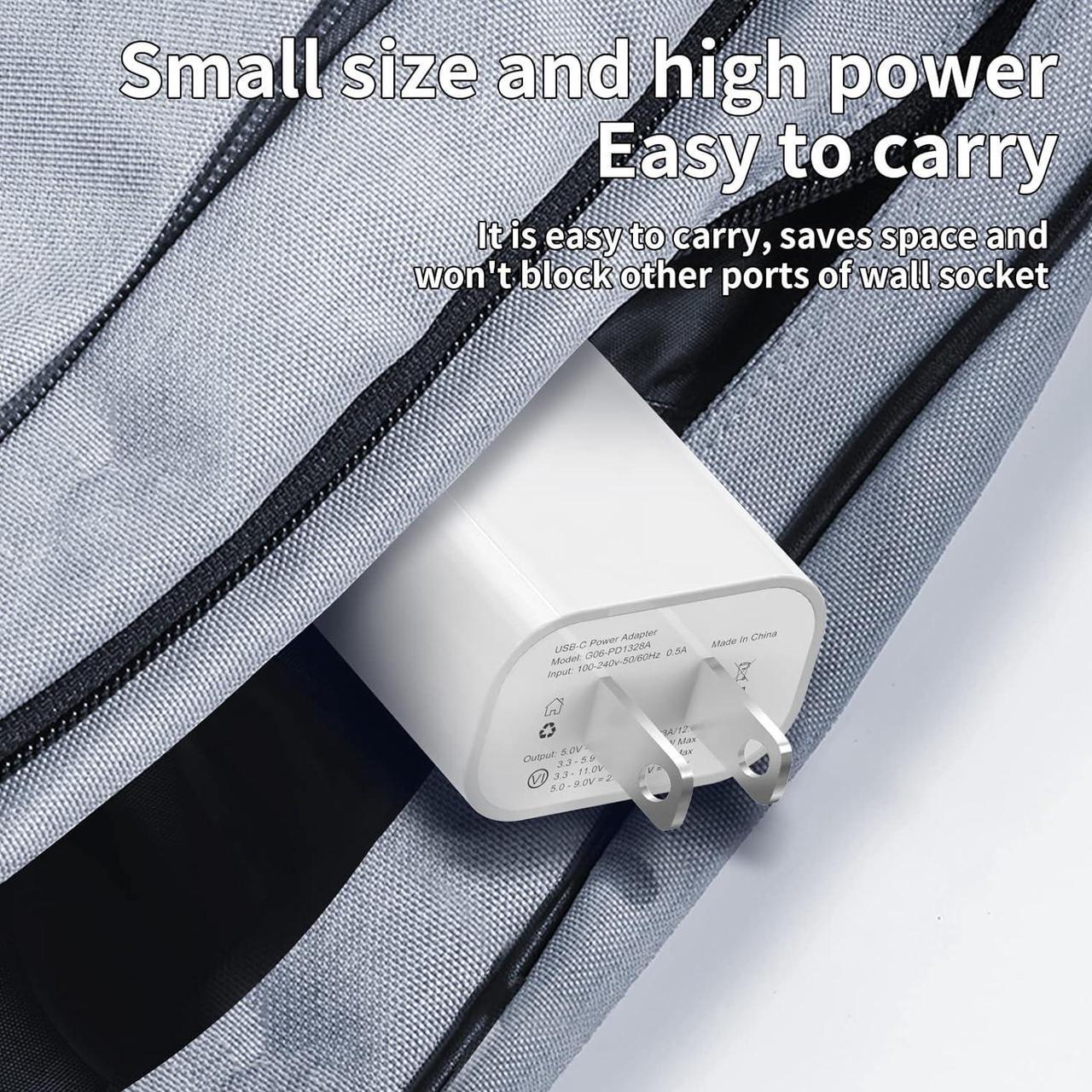 Alt view image 7 of 7 - Phone 16 15 14 13 Fast Charger 3Pack, iGENJUN 20W USB C Charger Wall Charger Block with PD 3.0, Compact USB C Power Adapter for Phone 16/16 Pro/15, Galaxy, Pixel, AirPods Pro - White