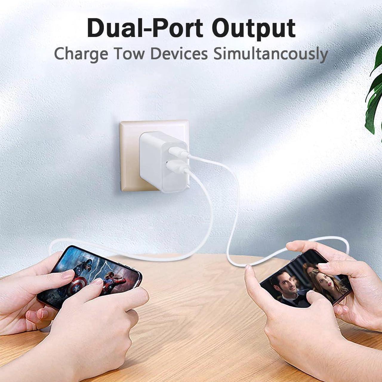 Alt view image 7 of 7 - UDATON USB C Charger, Apple Watch Charger, PD Dual Port Type C Power Adapter Block Cube Compatible for New Apple Watch Series 10 9, iPhone 16/16 Pro/16 Pro Max/15