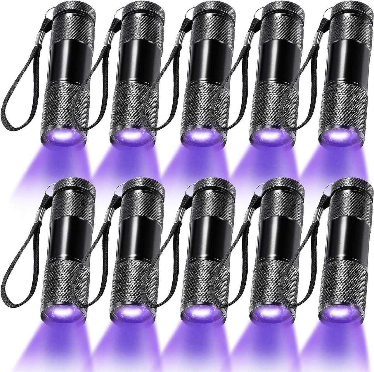 Main image of 10 Pieces UV Blacklight Flashlights, LED Light, Handheld, Mini Light Torch Detector, Portable UV Flashlight Torch for Pets Stains Urine (Purple Light)