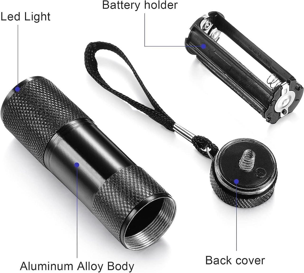 Alt view image 3 of 7 - 10 Pieces UV Blacklight Flashlights, LED Light, Handheld, Mini Light Torch Detector, Portable UV Flashlight Torch for Pets Stains Urine (Purple Light)