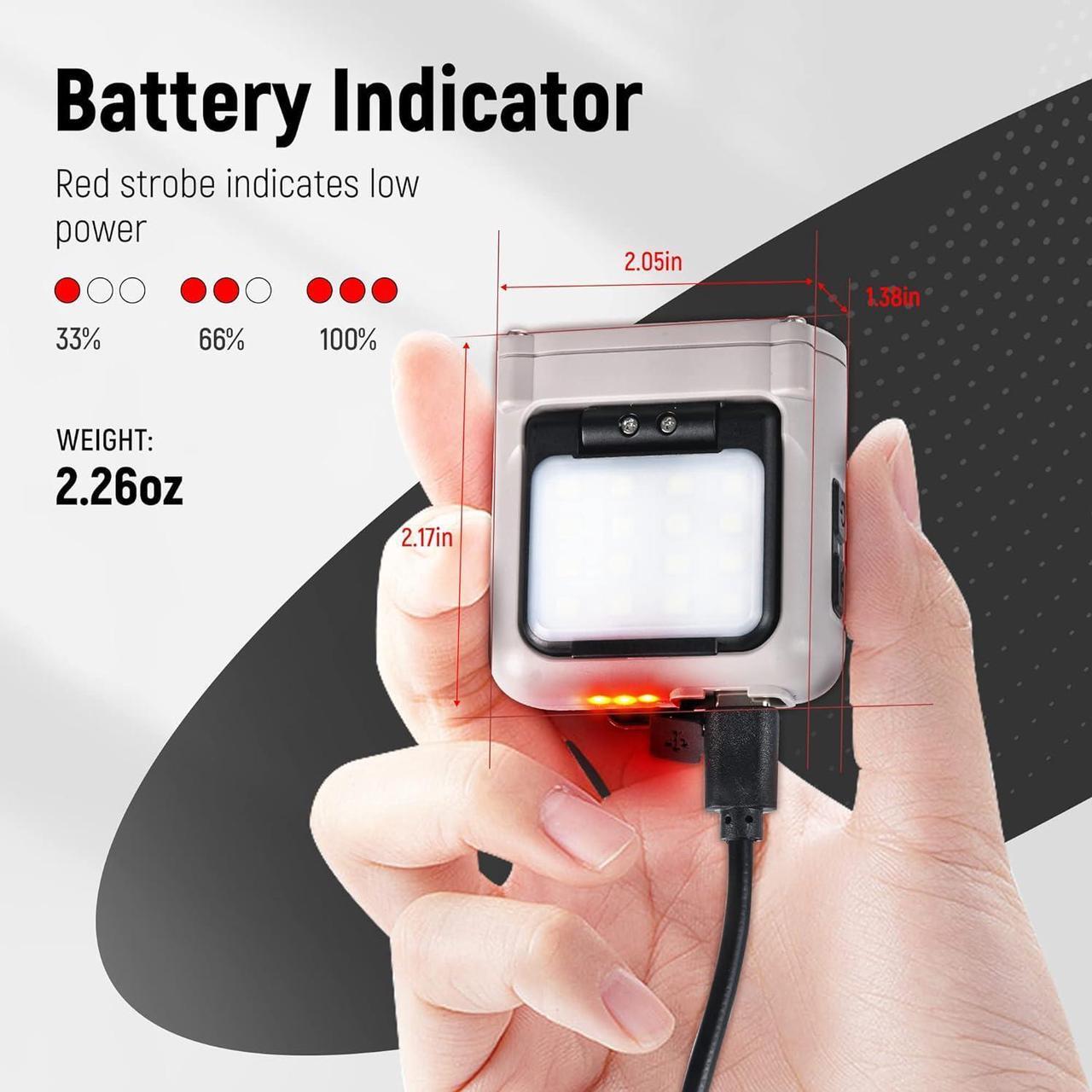 Alt view image 7 of 7 - LED Hard Hat Light 800Lumens Rechargeable Dimmable Clip on Cap Lights 180°Adjustable Hands Free Hat Flashlight Headlamp Waterproof for Running Camping Hunting Cycling Emergency