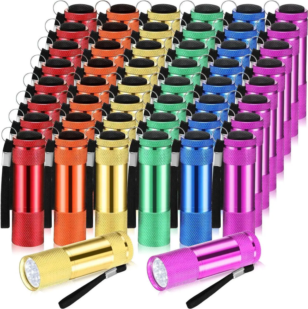 Main image of VIHOSE 48 Pcs Mini Flashlights Bulk, Bright Aluminum Handheld Flash Light with Lanyard, Small LED Flashlights for Kids Night Reading Emergency Hurricane Camping Hiking Party Favors(Classic Color)