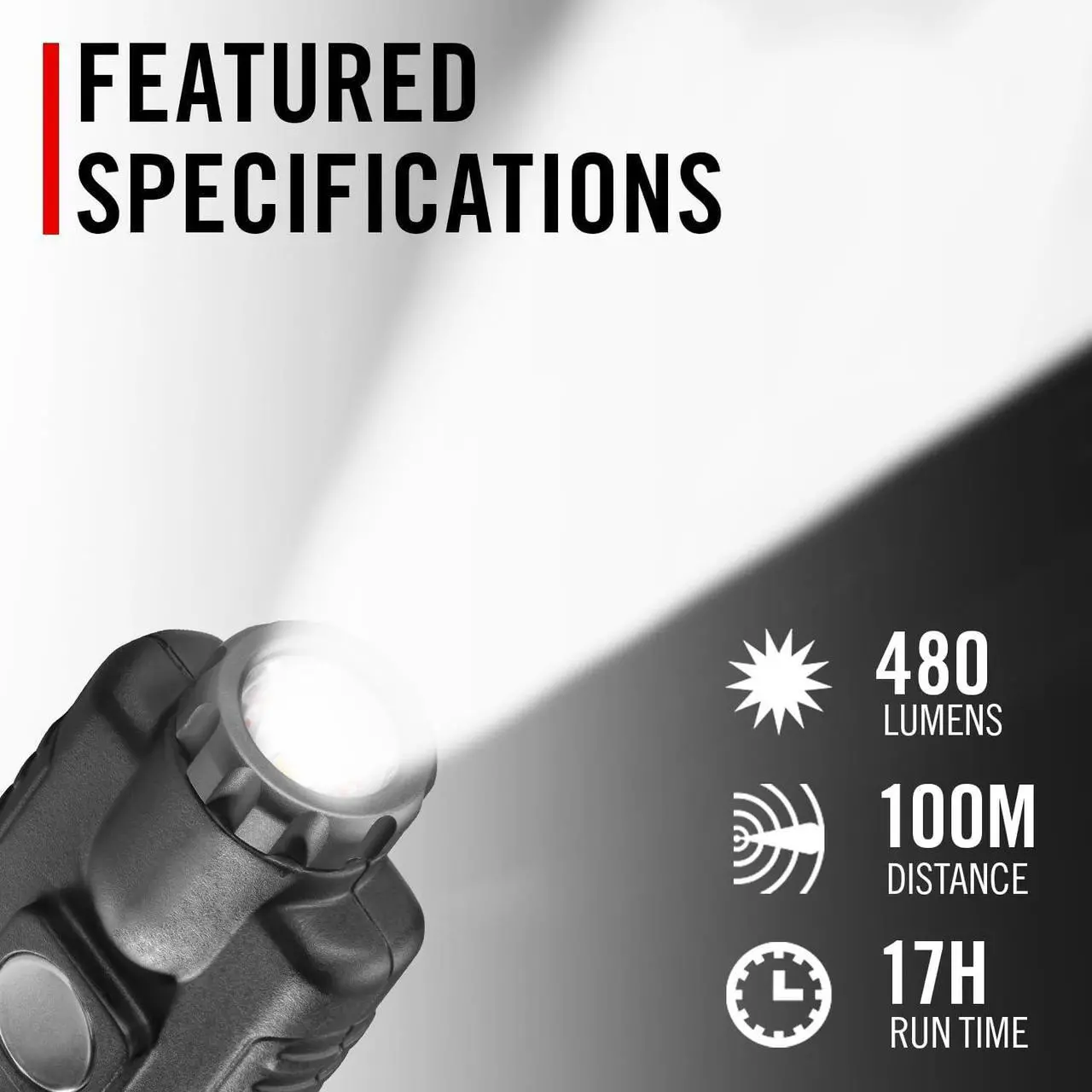 Alt view image 2 of 7 - COAST HX500 480 Lumen Alkaline Dual Power LED Utility Light with Twist Focus, KASK Mount, Magnetic