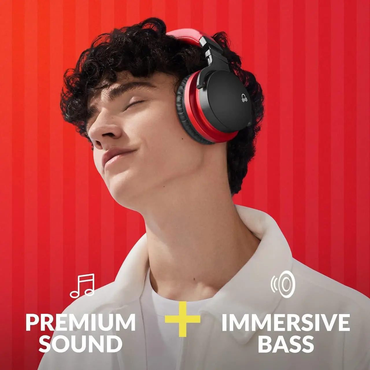 Alt view image 3 of 6 - MOVSSOU E7 Active Noise Cancelling Headphones Bluetooth Headphones Wireless Headphones Over Ear with Microphone Deep Bass, Comfortable Protein Earpads, 30 Hours Playtime for Travel/Work, Black