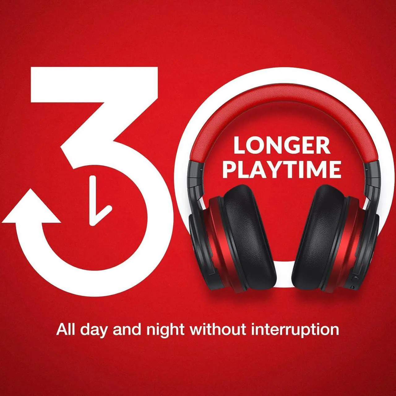 Alt view image 6 of 6 - MOVSSOU E7 Active Noise Cancelling Headphones Bluetooth Headphones Wireless Headphones Over Ear with Microphone Deep Bass, Comfortable Protein Earpads, 30 Hours Playtime for Travel/Work, Black