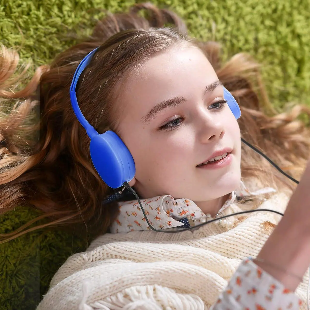 Alt view image 6 of 7 - Flutesan 30 Pack Wired Headphones, Adjustable On Ear Headphones, Kids Headphones with Stereo, Children Headphones Earbuds for Kids, Boys, Girls, Schools, Laptop, Travel, Plane, Tablet (Blue)