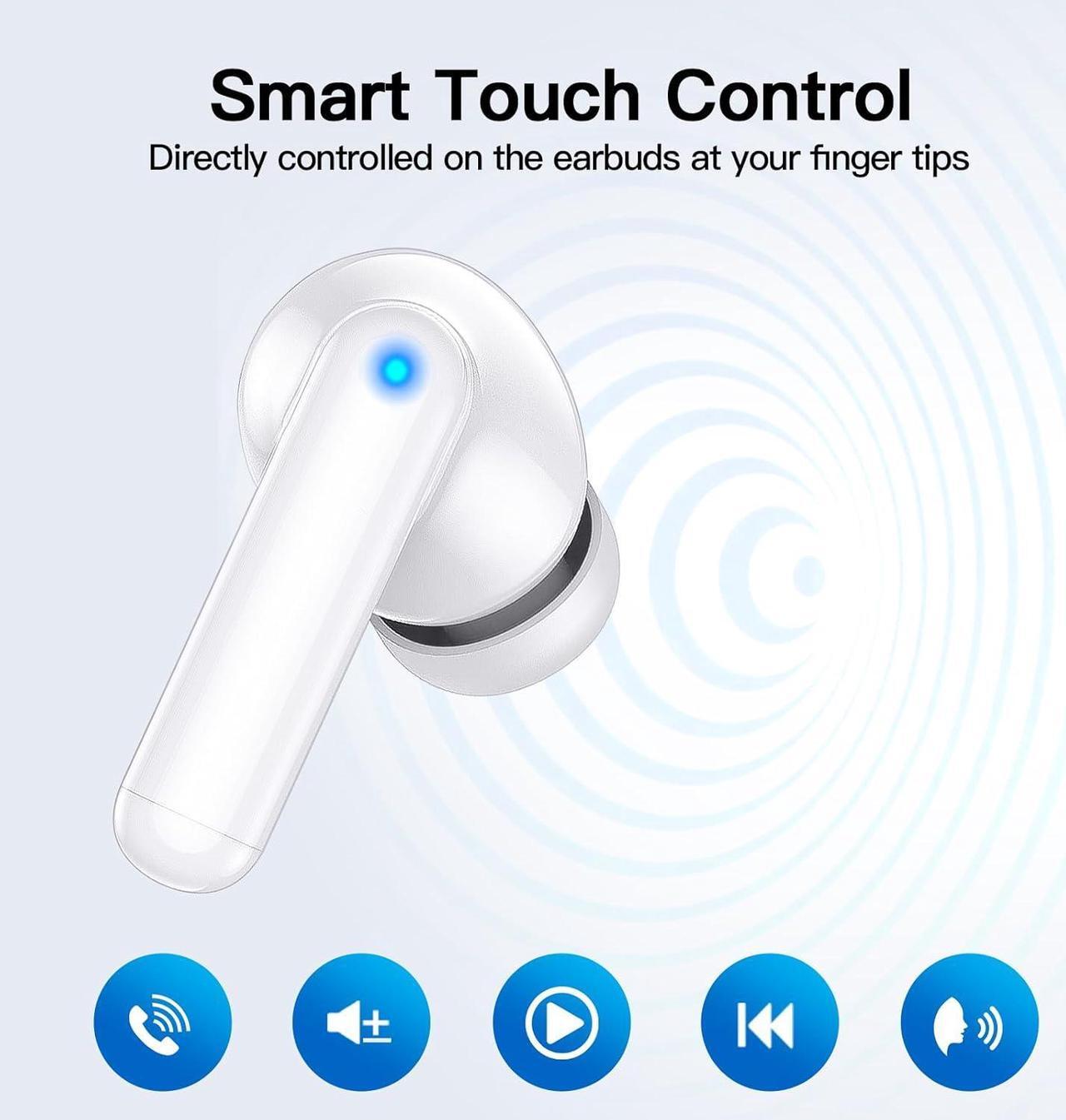Alt view image 5 of 7 - Wireless Ear Buds, Earbuds Bluetooth 5.3 Headphones, HiFi Stereo Sound Waterproof in-Ear Earphones with Noise Cancelling Mic for iPhone/Samsung/Android Sports Workout