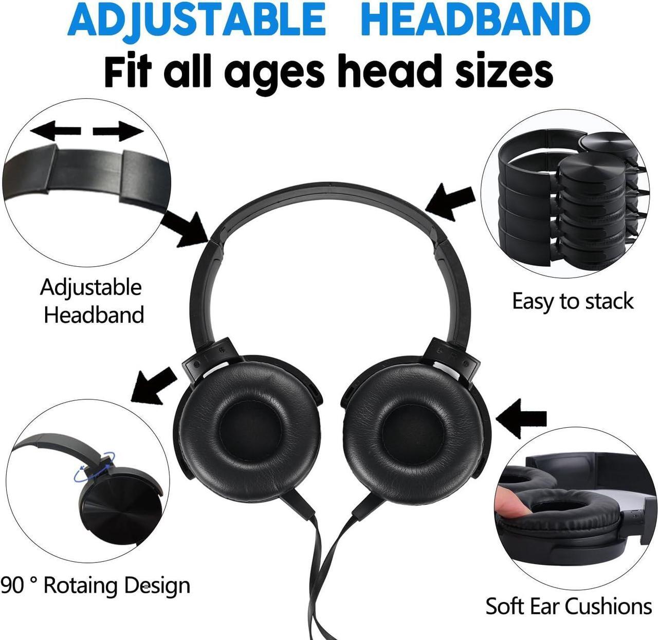 Alt view image 3 of 7 - Bulk Headphones for Classroom 24 Pack Durable Wired School Headphones for Kids,Students,Children Toddler Teen Boys Girls and Adult(Black)