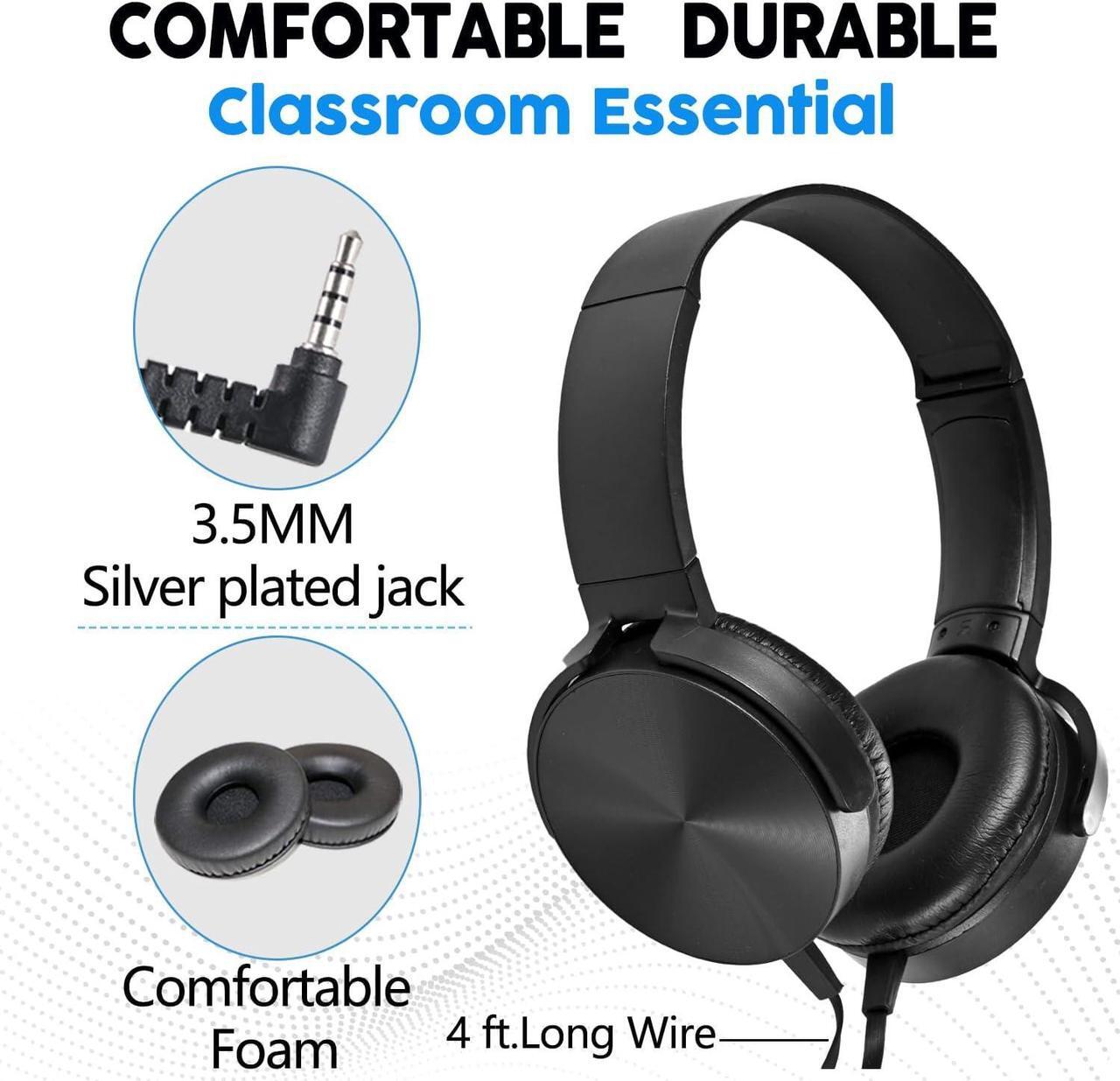 Alt view image 4 of 7 - Bulk Headphones for Classroom 24 Pack Durable Wired School Headphones for Kids,Students,Children Toddler Teen Boys Girls and Adult(Black)