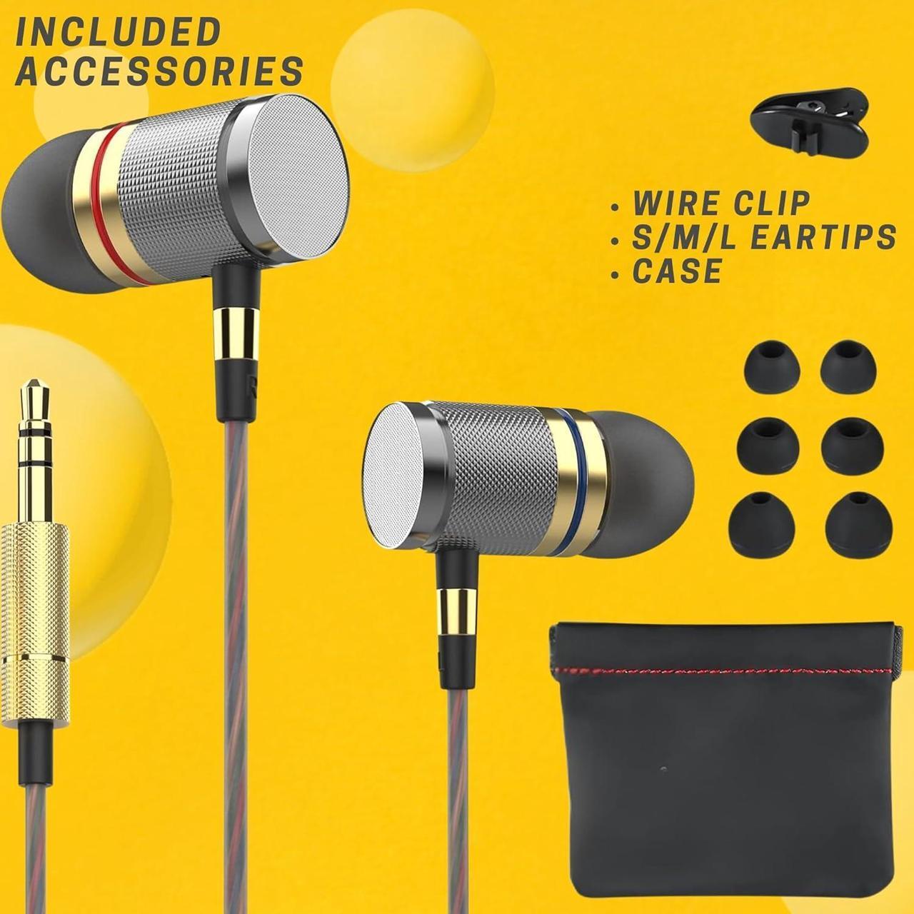 Alt view image 2 of 7 - Betron YSM1000 Earphones in Ear Headphones Wired 3.5mm Jack Tangle-Free Cable Case and Noise Isolating Earbuds