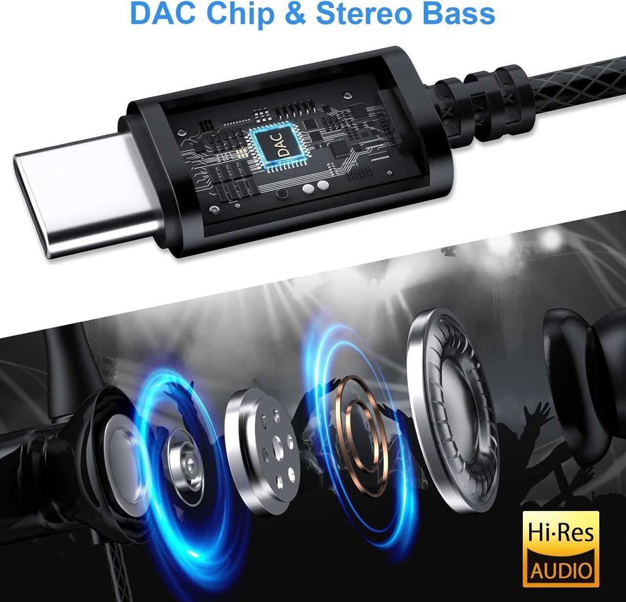 Alt view image 4 of 7 - USB C Headphones with Microphone Wired Type C Over Ear Earbuds for iPhone 15 Pro Earphone Volume Control Sport in Ear C Plug Headset for iPhone 16 Pro 16 Plus Samsung Z Flip Fold 6 S24 S23 Pixel 8 7
