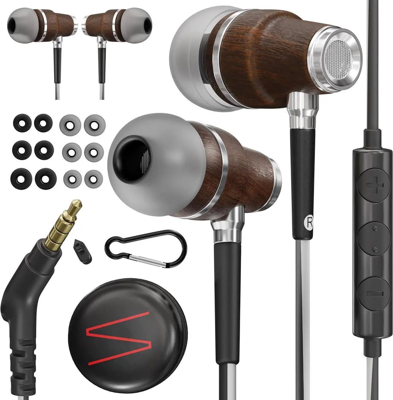 Main image of Symphonized Wired Earbuds with Microphone  90% Noise Cancelling Ear buds with Mic, in Ear Headphones Wire for Computer & Phone, Earphones 3.5 mm Jack