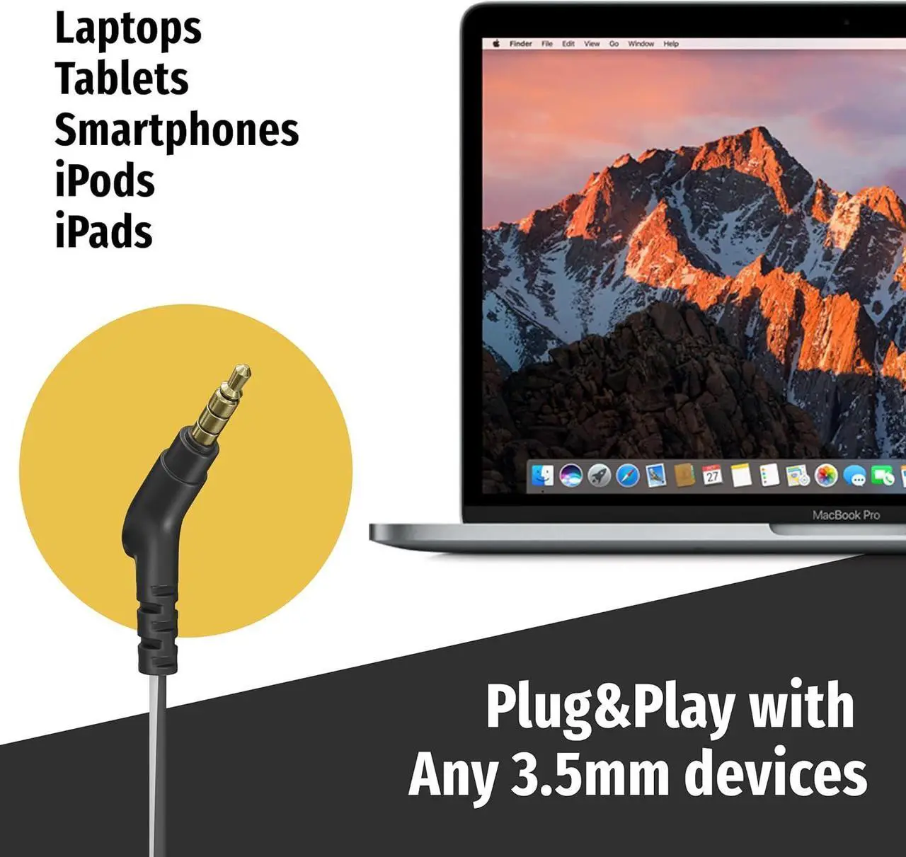 Alt view image 5 of 6 - Symphonized Wired Earbuds with Microphone  90% Noise Cancelling Ear buds with Mic, in Ear Headphones Wire for Computer & Phone, Earphones 3.5 mm Jack