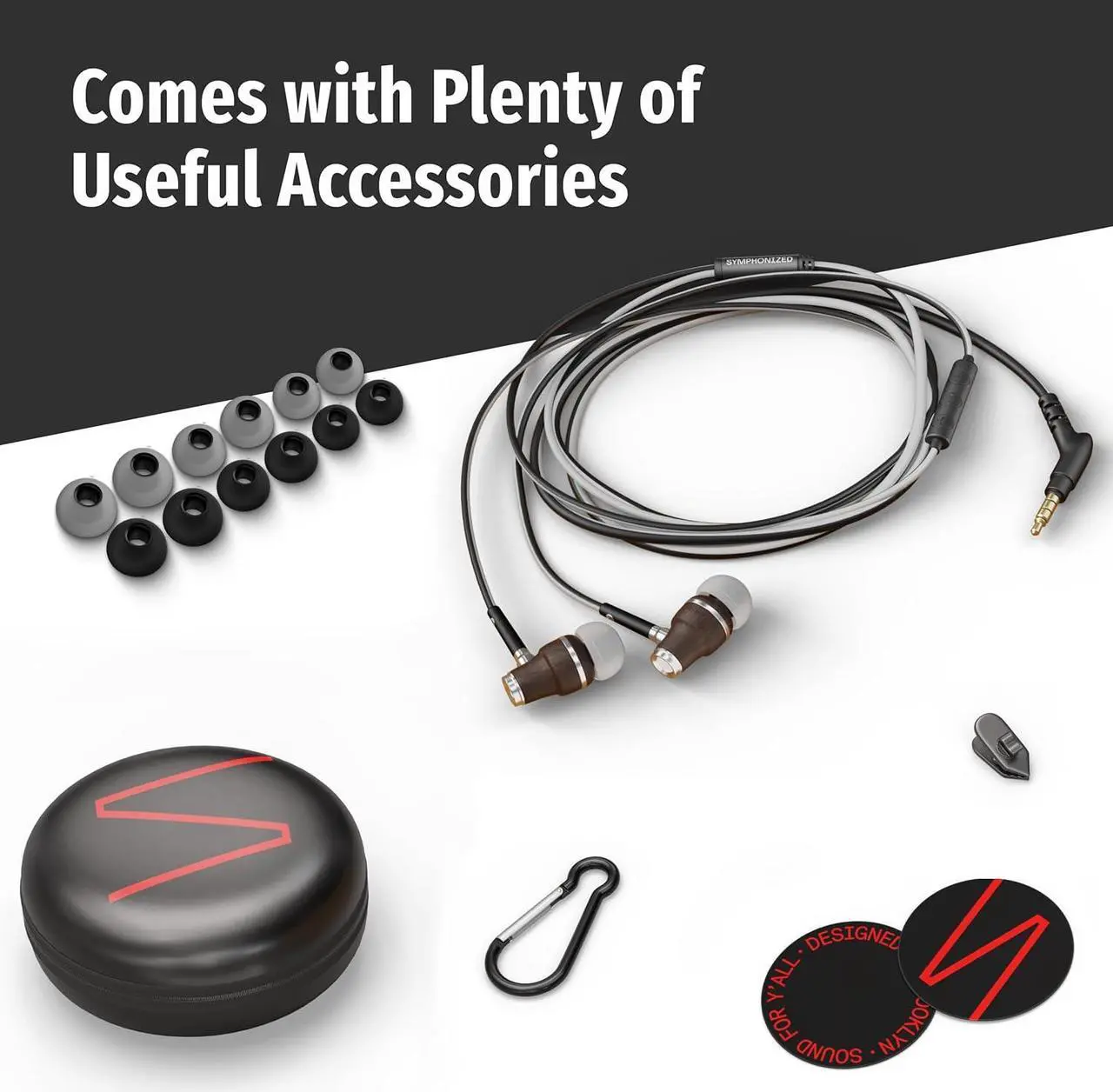 Alt view image 6 of 6 - Symphonized Wired Earbuds with Microphone  90% Noise Cancelling Ear buds with Mic, in Ear Headphones Wire for Computer & Phone, Earphones 3.5 mm Jack