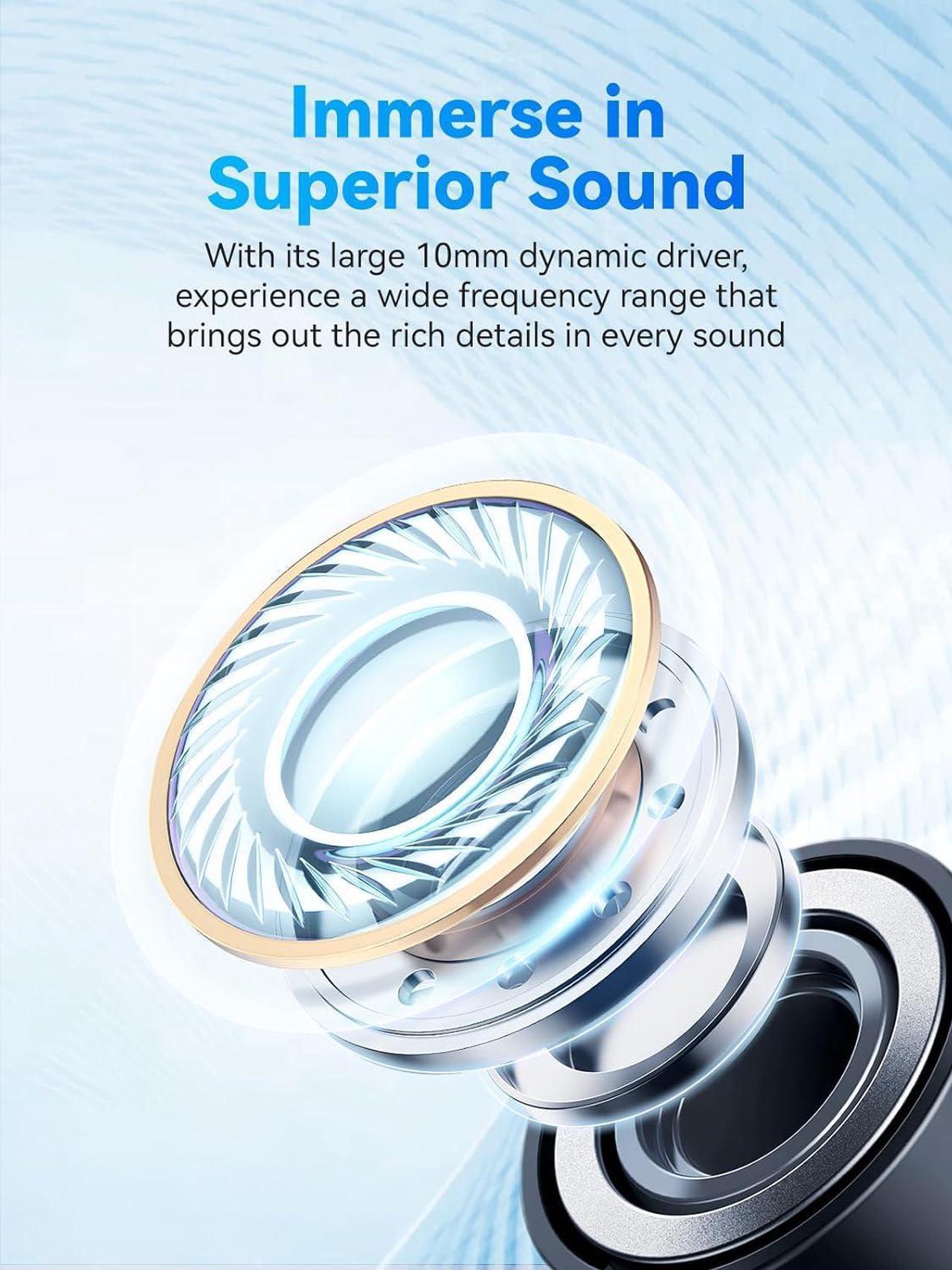 Alt view image 5 of 7 - Bluetooth Headphones, V5.3 Wireless Earbuds with Mic for AI Noise Canceling Calls, in-Ear Neckband, 60H Playtime, IPX5 Sweat-Proof Magnetic Earphones, Enhanced Bass EQ Headsets for Music Sports