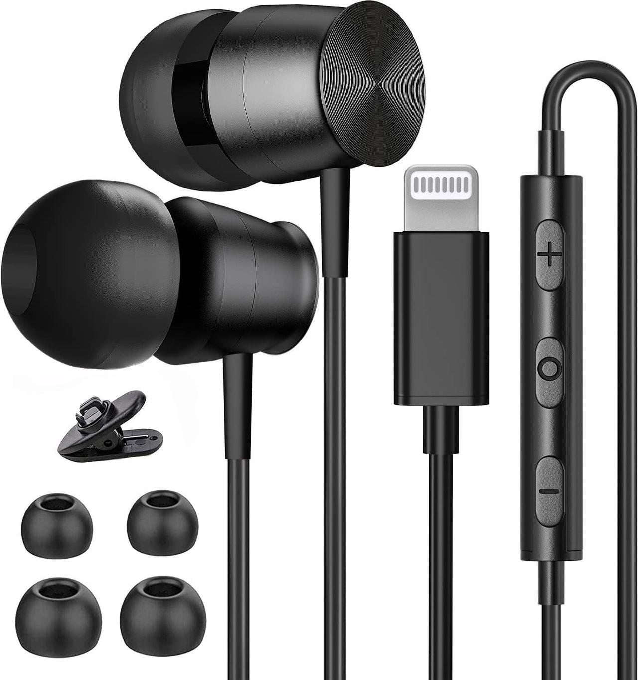 Main image of Lightning Headphones for iPhone 13 14 12 Pro Max MFi Certified Lightning Earbuds with Mic Noise Isolation Stereo Bass in-Ear Headphones Lightning Connector Wired Earphones for iPhone 11 XR SE