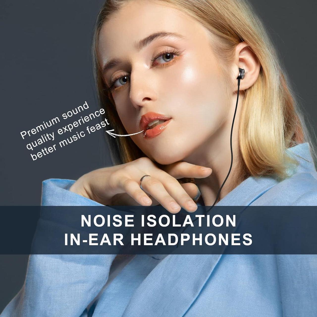 Alt view image 5 of 7 - Lightning Headphones for iPhone 13 14 12 Pro Max MFi Certified Lightning Earbuds with Mic Noise Isolation Stereo Bass in-Ear Headphones Lightning Connector Wired Earphones for iPhone 11 XR SE