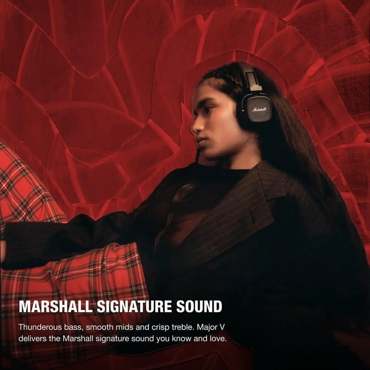 Alt view image 2 of 7 - Marshall Major V On-Ear Bluetooth Headphone, Black