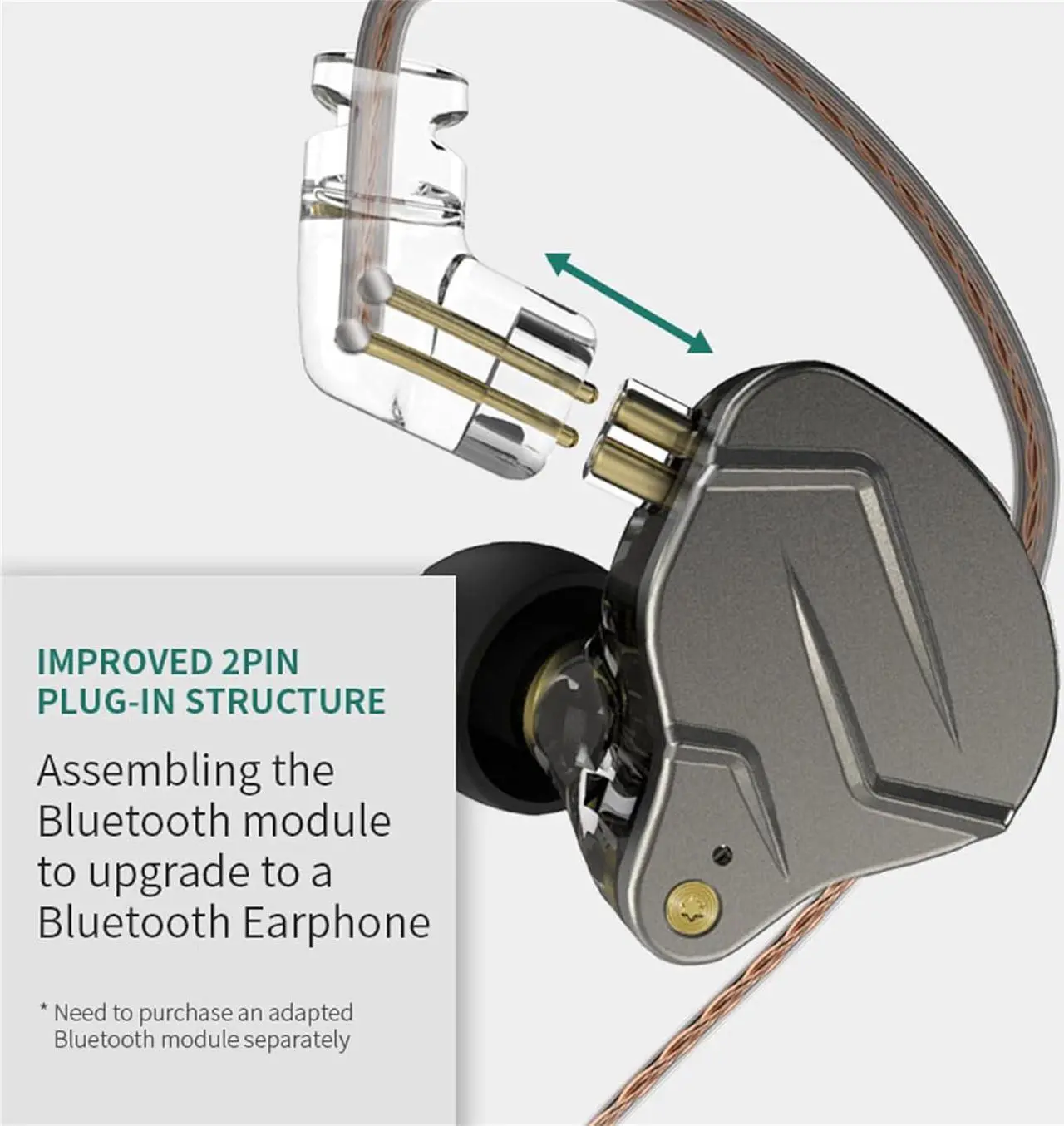 Alt view image 5 of 7 - KZ ZSN PRO in-Ear Headphones, Gaming Earbuds, HiFi KZ in Ear Monitor, High Fidelity Bass Wired Earbuds Earphones with 1DD 1BA Hybrid Driver & 3.5mm Audio Plug Detachable Cable (Blue Without Mic)
