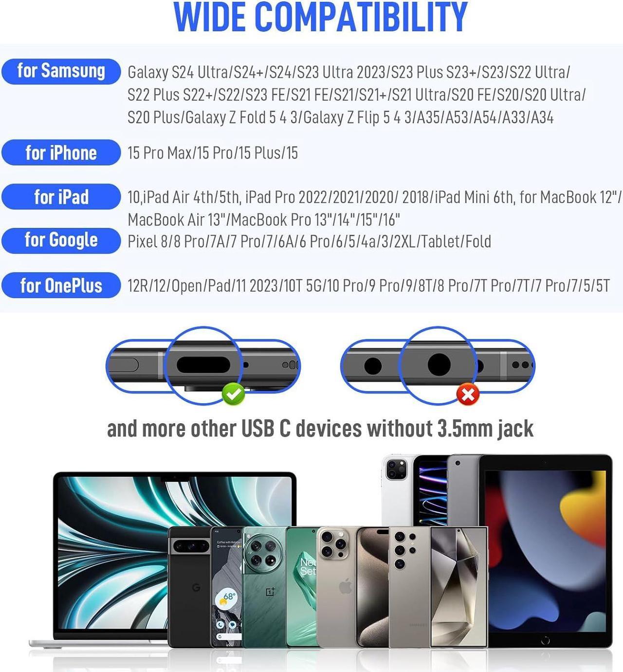 Alt view image 6 of 7 - USB C Headphones Over Ear Hooks for iPhone 16 15 Pro Max Plus, Wrap Around Ear Buds with Loops Mic Type C Earphones Running Sport Wired Earbuds for Samsung Galaxy S24 Ultra S23 Fe S22 A35 Pixel 8 7