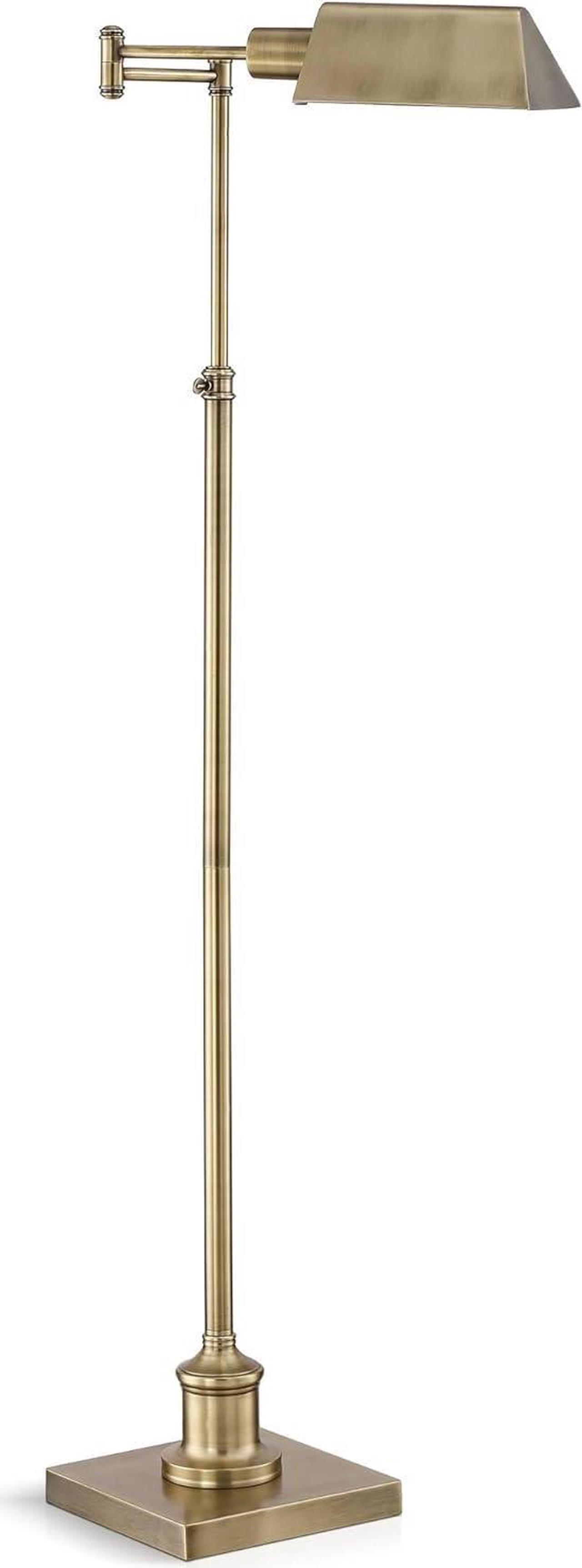 Alt view image 6 of 7 - Regency Hill Jenson Traditional Metal Adjustable Pharmacy Floor Lamp Swing Arm 54" Tall Aged Brass Metal Shade Standing Pole Light for Living Room Reading House Bedroom Home Office
